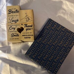 Wooden Bestie Plaque and Partylite Box